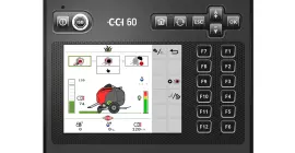 Photo of CCI 60 ISOBUS terminal with balers working view