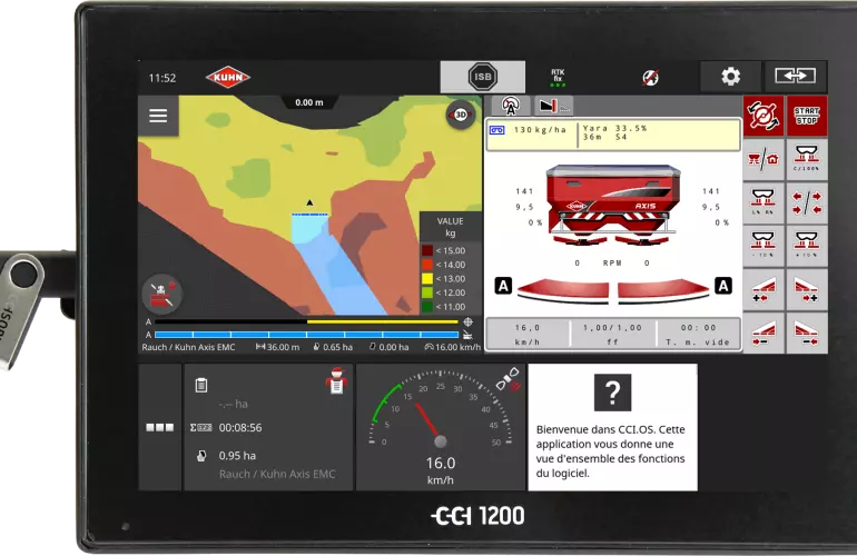 ISOBUS CCI 1200 terminal with AXIS