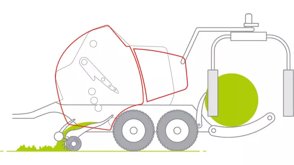 Il sistema ottimizzato di carico a doppia forca offre un trasferimento della balla rapido e affidabile