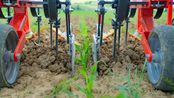 Foto de las chapas de protección del cultivador binador ROWLINER