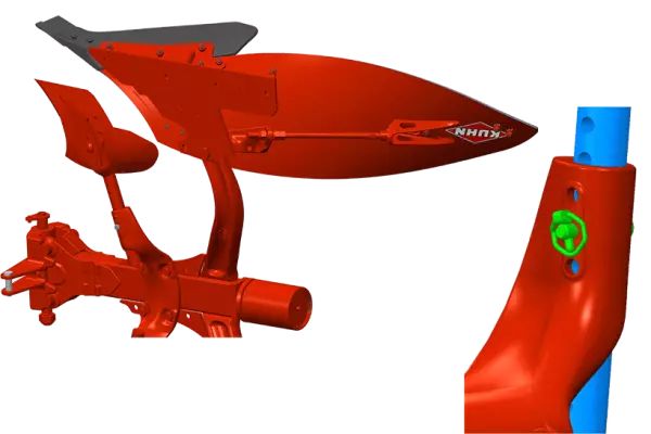 Вигляд передплужника MASTER L та система регулювання 3D-Skim – ідеальна якість загортання решток.