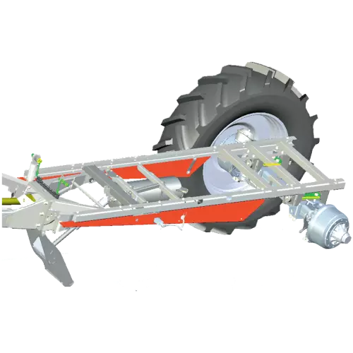 У розкидач добрив AXENT 100.1 інтегровано чотири зважувальні комірки для постійного контролю рівня добрива