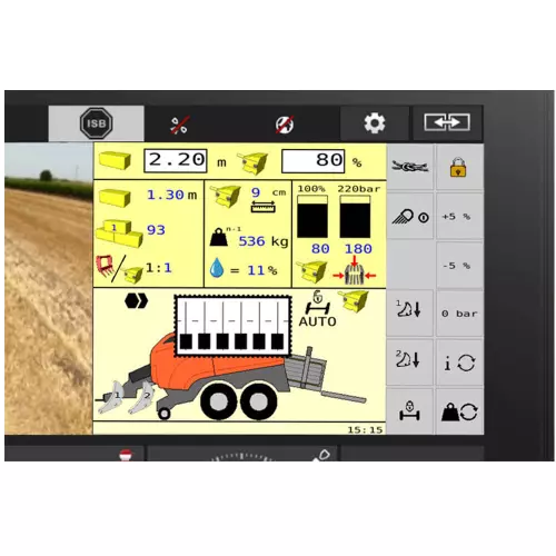 Електронне налаштування довжини тюка – через термінал або механічно