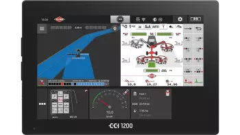 Terminal ISOBUS CCI 1200 réalisant du Section Control