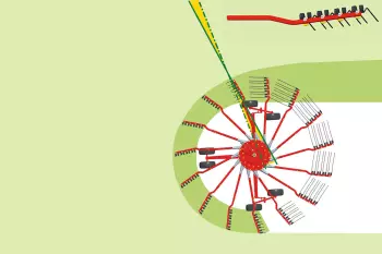 Добре сформований валок завдяки подвійно вигнутим граблинам